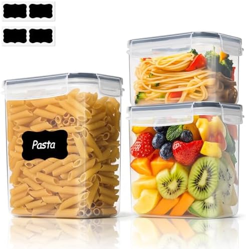 ComSaf Airtight Food Storage Containers with Lids 0.8/1.5/2.1Qt 3Pack
