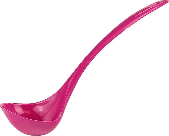 Reston Lloyd Melamine Soup Ladle Kitchen Utensil, Premium Quality Utensil with Heat Resistant Ergonomic Handle, Durable BPA-Free Plastic, 10.5 inch long, 6pc Set, Magenta