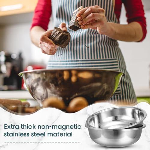 Nuogo 4 Pcs Stainless Steel Mixing Bowls Large for Salad, 18 Inch 16 Qt