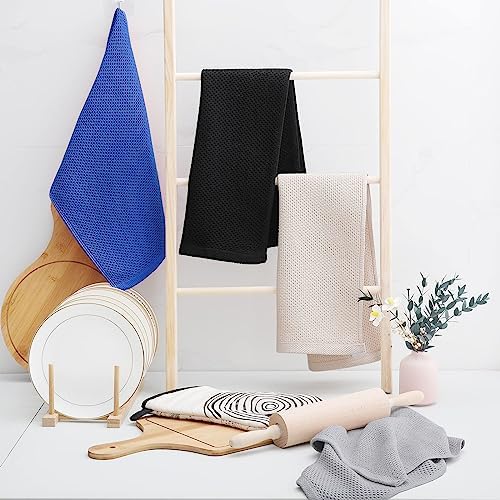 Homaxy 100% Cotton Waffle Weave Kitchen Dish Towels 4-Pack, Blueberry