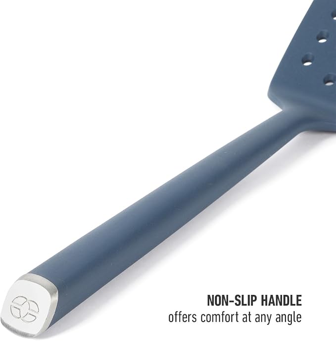 Calphalon Edge Silicone Flexible Slotted Turner - Navy Blue