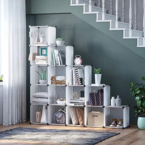 C&AHOME 16 Cube Storage Organizer Cube Shelves Units Storage Cubes, White