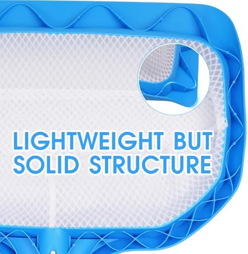 TidyMister Pool Skimmer Net with Front Double Layer Net, Ultra Fine Mesh Diamond Netting Pool Leaf Rake for Above Ground Pools & In-ground Pools, Fit with 1-1/4'' Standard Pole