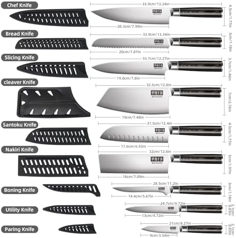 MDHAND Chef Knife Set with Roll Bag, Ultra Sharp Japanese Kitchen Knife Set