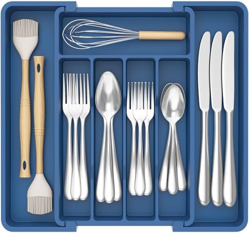 Lifewit Expandable Silverware Drawer Organizer, Kitchen Utensil Tray