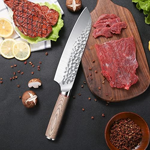 Huusk Japanese Chef Knife for Kitchen, 7" Sharp Stainless Santoku Knife