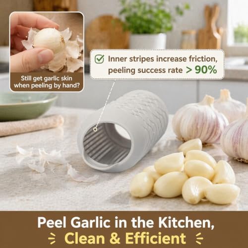 (2PCS) Silicone Garlic Peeler Tube Roller - Fast & Clean, Non-Slip Grip