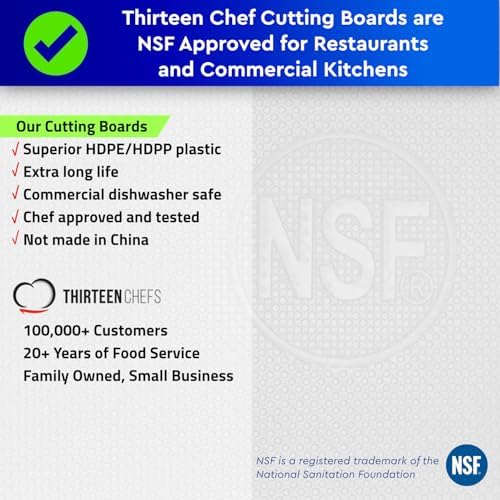 Thirteen Chefs 18x12 Green Cutting Board for Vegetable, Commercial Plastic