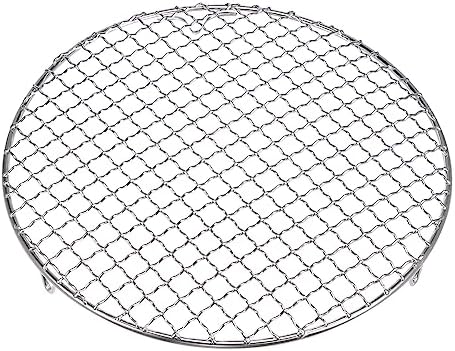 HARFINGTON Round Cooking Rack 9.7-inch 201 Stainless Steel Cross Wire Barbecue Grill Net with 20mm Legs for Cooking Baking Steaming BBQ