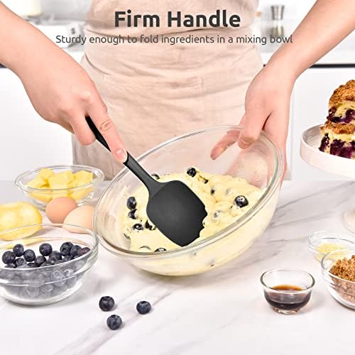 U-Taste Silicone Spoon Spatula, 600°F High Temp Spoonula, 11.38", Black