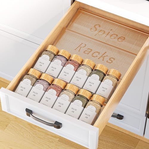 PanPanPal Spice Drawer Organizer, 2 Tier- 2 Pack Drawer Seasoning Organizer