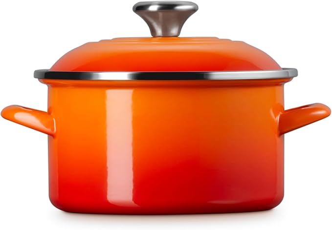 Le Creuset Enamel on Steel Traditional Petite Stockpot, 3.8qt., Flame