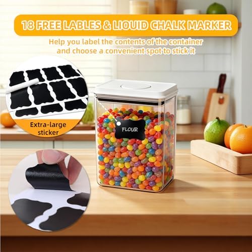 Pop Push Button Airtight Food Storage Containers Baking Set 5 Pcs