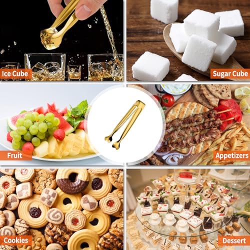 Serving Tongs, Anytrp 12-Packs Stainless Steel Sugar Tongs, 5.3inch Small Tong Kitchen Appetizers Tong for Serving Food, Buffets, Coffee Bar, Tea Party, Desserts Party and Ice Bucket