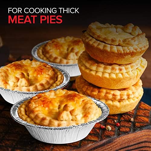 Stock Your Home 5 Inch Aluminum Foil Pie Pans (50 Count) - Disposable & Recyclable Mini Pie Pans - Foil Pie Tin for Bakeries, Cafes, Restaurants - Durable Mini Foil Pans for Pies, Fruit Tarts, Quiche