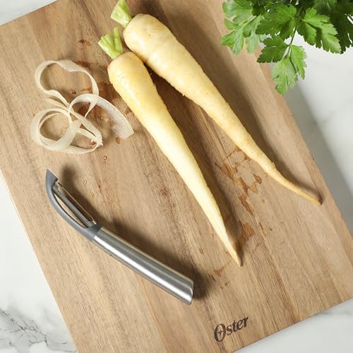 Oster Chadswyck 7.9” Straight Peeler, Stainless Steel Vegetable & Fruit Peeler, Sharp Blade for Potatoes, Carrots & Apples, Dishwasher Safe