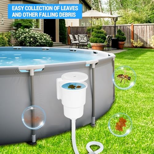 Universal Above Ground Pool Skimmer Kit, Heavy Duty Through Wall Pool Skimmers, Surface Skimmer for Pools for Filter Leaves, Hair, Bugs, and Impurities (Grey)