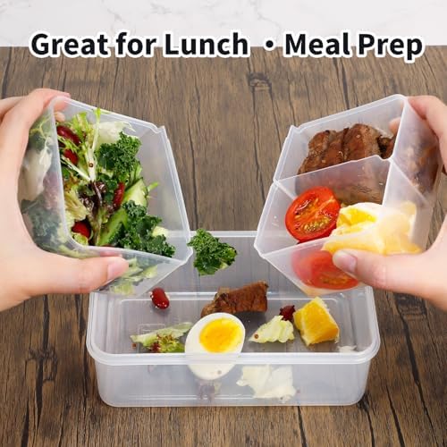 KIGI Food Storage Containers for Meal Prep & Lunch, 4.7 Cup 3 Pack 12-Piece