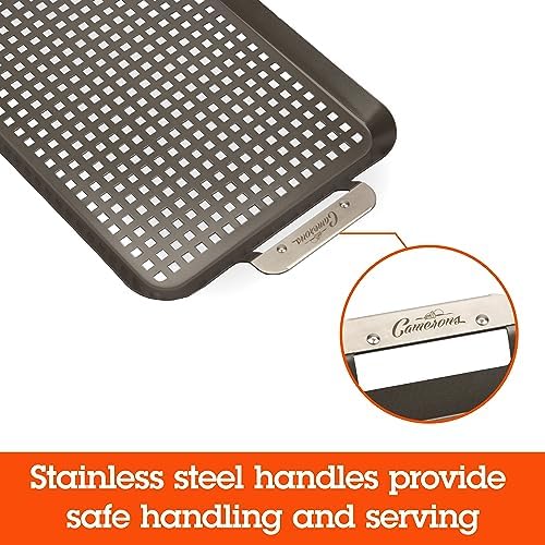 Camerons BBQ Grill Topper Non-Stick Grilling Pans, 2 Pack