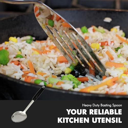 Chef Craft Select Heavy Duty Basting Spoon, 12 inch, Stainless Steel