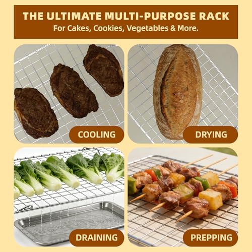 Cooling Rack 16"x10", 4-Tier Stackable & Collapsible Cooling Racks