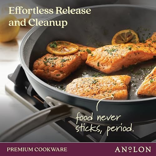 Anolon Accolade Forged Hard Anodized Nonstick Frying Pan/Skillet, 8 Inch, Moonstone Gray
