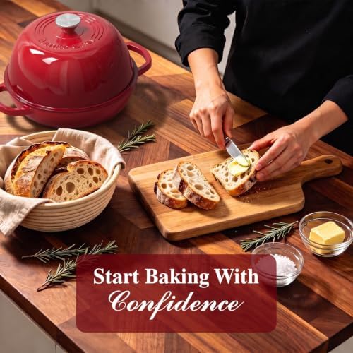 Umite Chef 6QT Enameled Dutch Oven for Sourdough Starter Kit