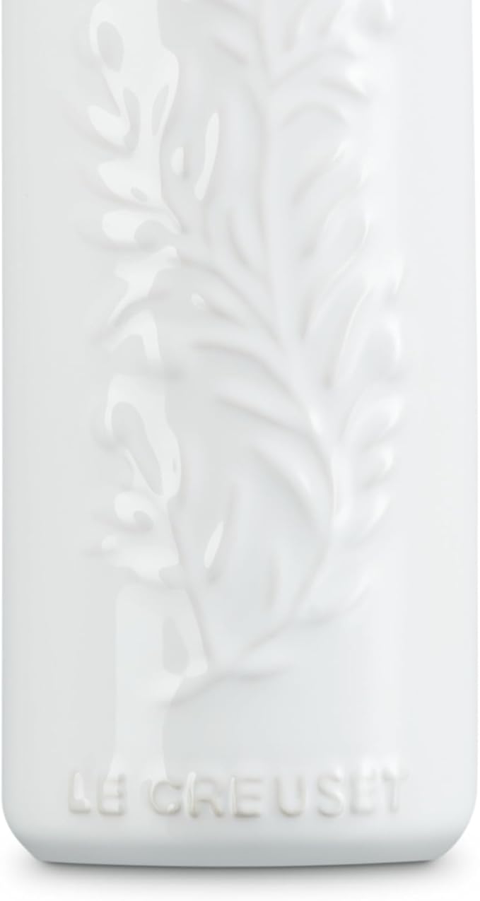Le Creuset Stoneware Olive Branch Collection Oil Cruet, 20 oz., White