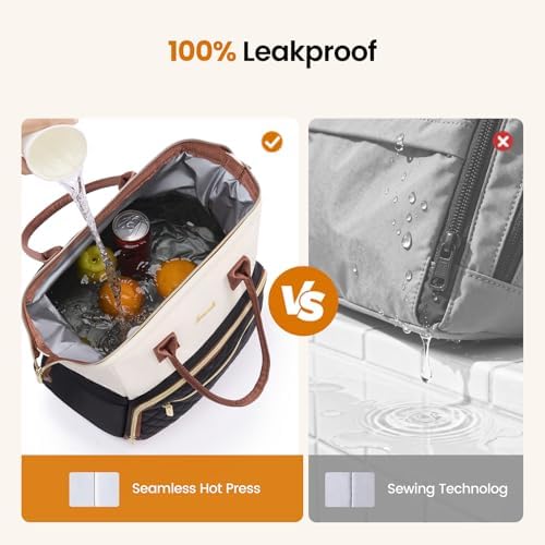 LOVEVOOK Lunch Bag Women, Insulated Lunch Box for Women with Cup Holder