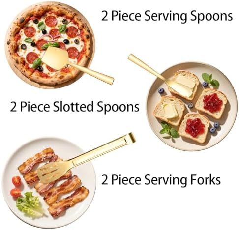 Stainless Steel Serving Utensils, 10PCS Serving Utensils Flatware Set