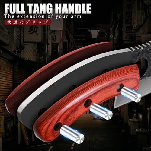 Huusk Kitchen Knife Set - Hand Forged Viking Chef Knives for Meat, Men Gift