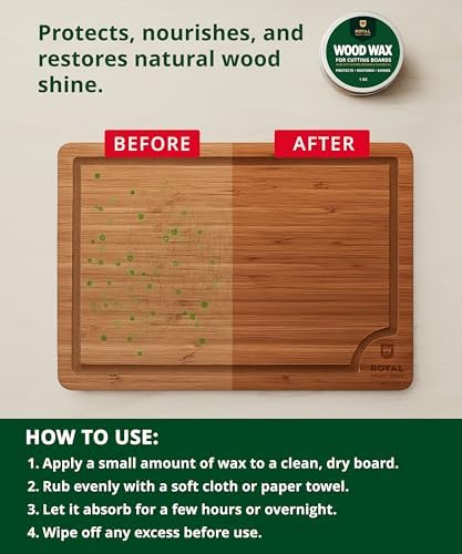 ROYAL CRAFT WOOD Wooden Cutting Boards for Kitchen Meal Prep & Serving - Bamboo Wood Serving Board Set with Deep Juice Groove Side Handles - Charcuterie & Chopping Butcher Block for Meat
