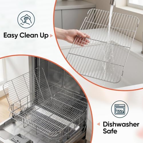 Homikit 2 Pack Cooling Racks, 18.9 * 12.6 Inch XL Stainless Steel Baking Rack for Cooking
