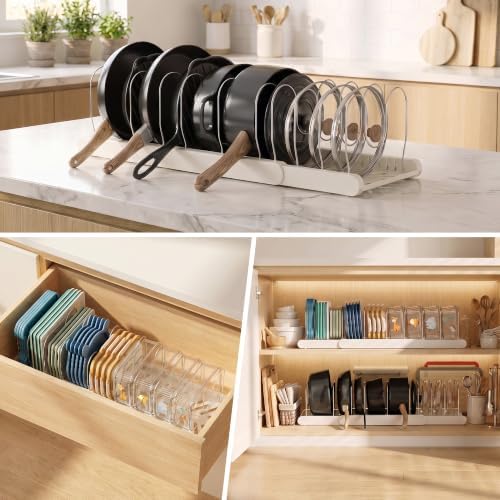 ORDORA 1 Pack Expandable Pots and Pans Organizer for Food Storage Container