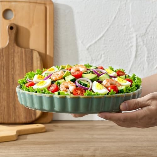 Ceramic Pie Pan for Baking[10 inch],NonStick Ceramic Quiche Baking Dish