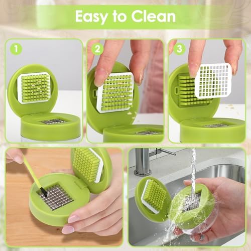 2Pcs Garlic Presses, Garlic Chopper for Garlic Ginger Fruit