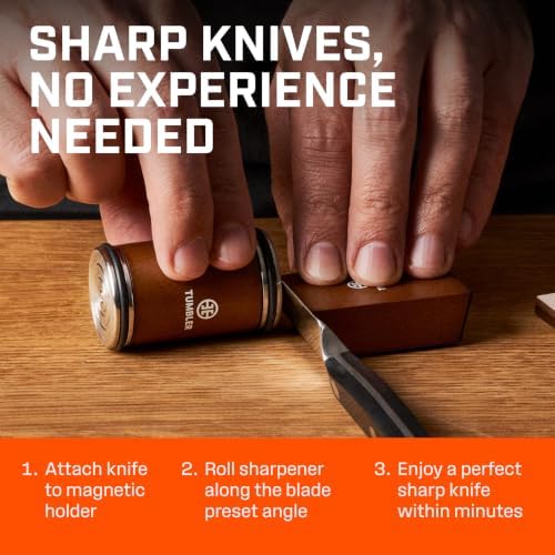 The Mini Tumbler Rolling Knife Sharpener™ + Carrying Case & Leather Strop