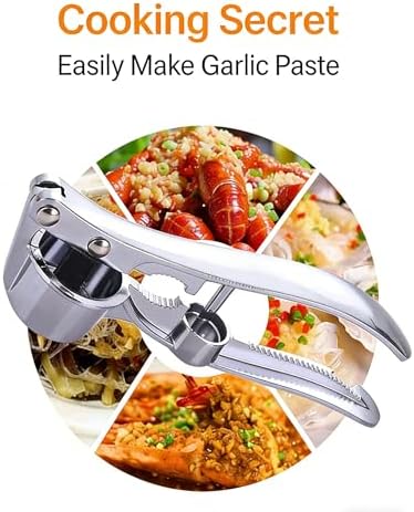 Multifunctional Garlic Press, 3-in-1 Kitchen Tool, Aluminium Alloy, Garlic Crusher with Walnut Cracker and Bottle Opener