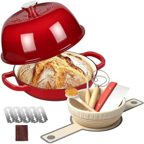 Umite Chef 6QT Enameled Dutch Oven for Sourdough Starter Kit