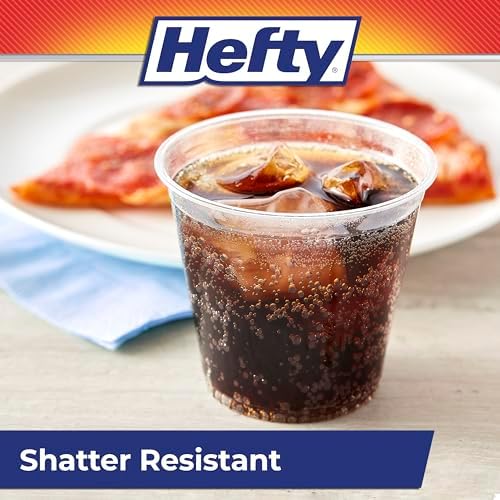 Hefty Deluxe Clear Plastic Party Cups (9 Ounce) 40 Count (Pack of 12)