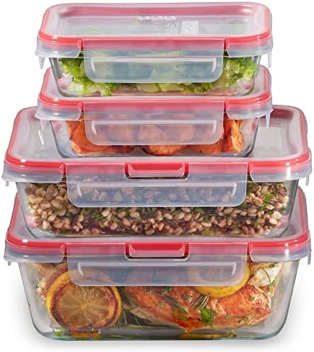 Pyrex Freshlock (4-Pack) Mixed Sized Glass Food Storage Containers Set