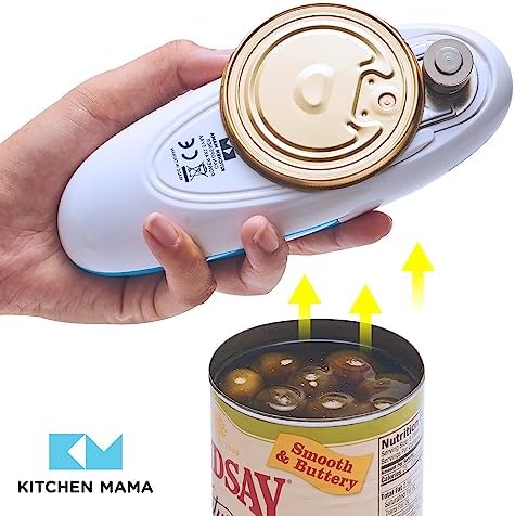Kitchen Mama Auto Electric Can Opener, Battery Operated, Sky Blue