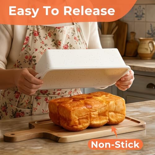 2 Pack Bread Loaf Pan 8.5 IN, Metal Reinforced Bread Pan Standard Size