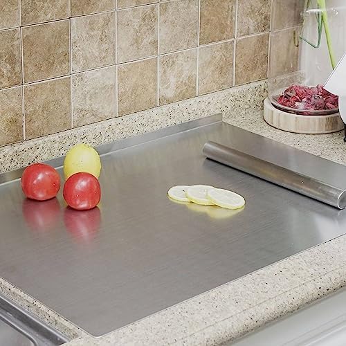 BILLAMB Stainless Steel Cutting Boards for The Kitchen, Suitable for Meat, Fruits, Vegetables, Bread, and Baking Large-sized Cutting Boards (50 x 40cm/19.7 x 15.7 in)
