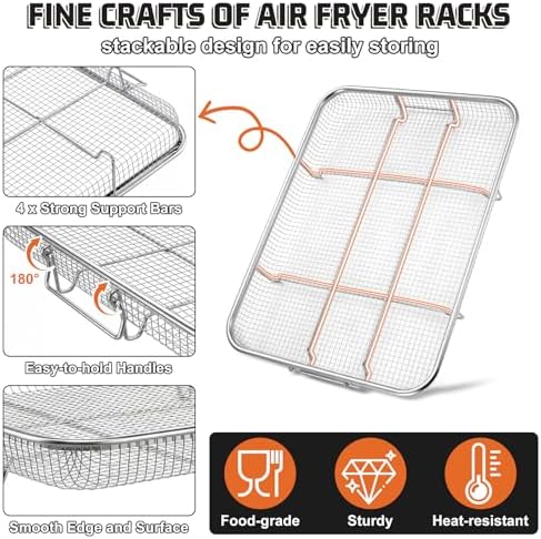 P&P CHEF 11.8 Inch Air Fryer Basket for Oven, Air Fryer Rack, 1 Piece