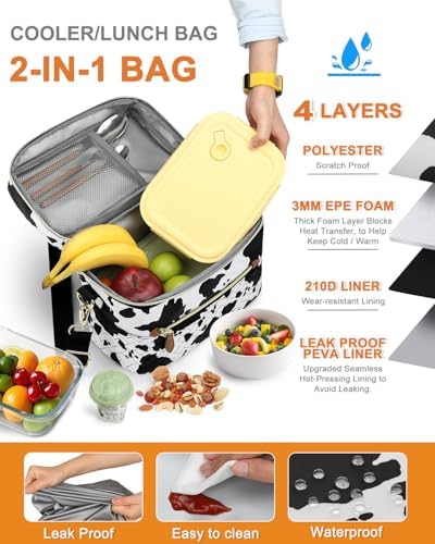 Capolo Lunch Bag for Women Men Insulated Lunch Tote Leakproof Lunchbox Bags