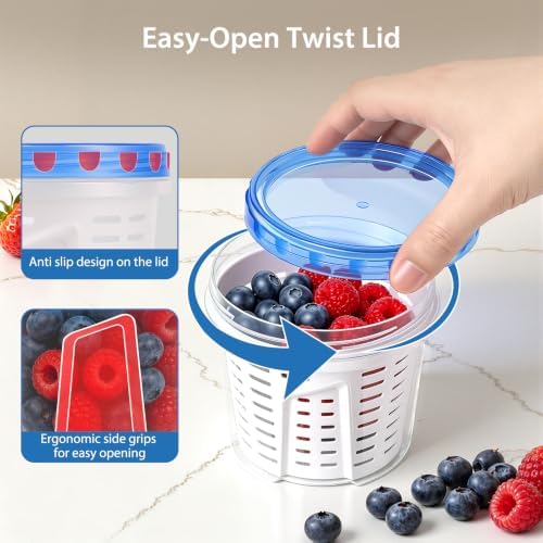 Freshmage 6-Pack 24oz Freezer Storage Containers with Twist Top Lids