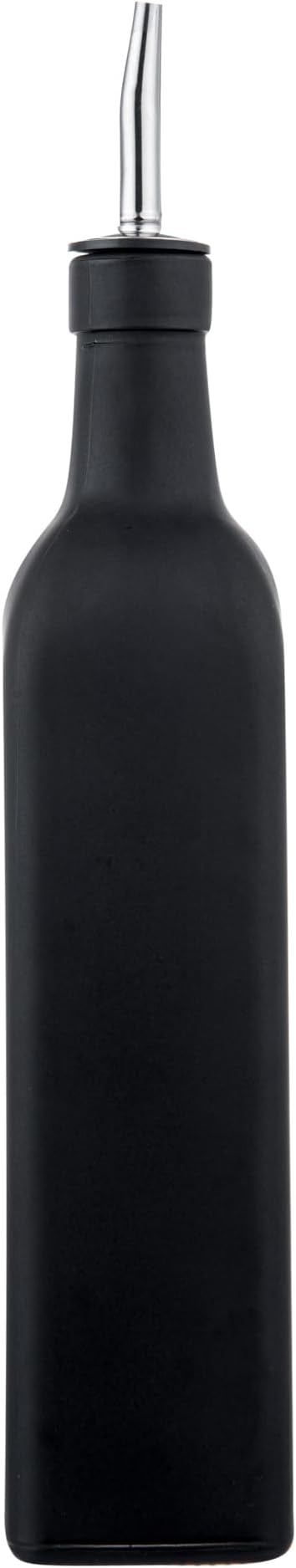 Restaurantware RW Base 16.9 Ounce Olive Oil Dispenser 1 Kitchen Oil Dispenser Bottle - With Stainless Steel Pourer Non-Leaking Black Glass Olive Oil Pourer For Cooking Or Salad Dressings