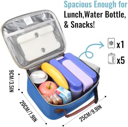 Genteen Lunch Box for Kids, Boys - Insulated Small LunchBox Reusable, Zip Closure & Buckle Handle, Portable Cooler for Work, School, Travel (Yellow)