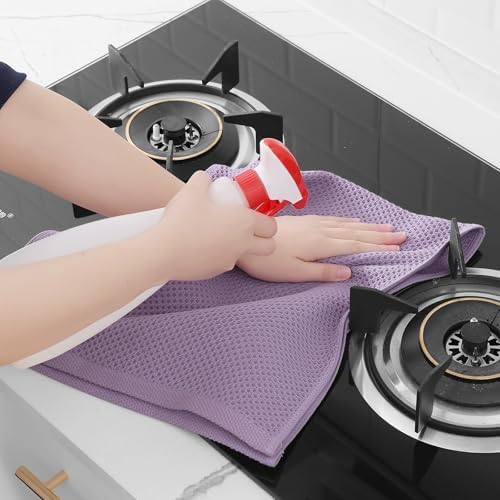 Homaxy 100% Cotton Waffle Weave Kitchen Dish Towels 4-Pack, Lavender